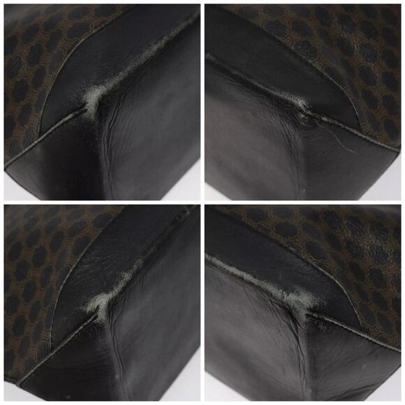 CELINE Macadam Canvas Tote Bag PVC Leather Black Auth BD844 - Picture 14 of 16